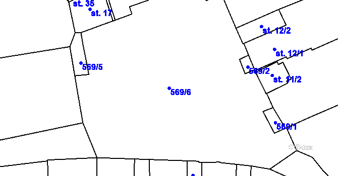 Parcela st. 569/6 v KÚ Lužice u Netolic, Katastrální mapa
