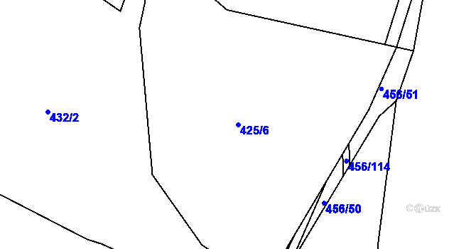 Parcela st. 425/6 v KÚ Lužice u Netolic, Katastrální mapa