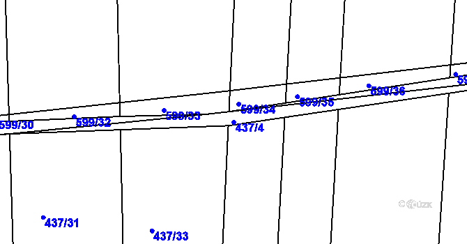 Parcela st. 437/4 v KÚ Lužice u Netolic, Katastrální mapa