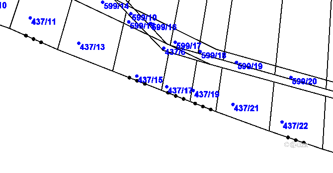 Parcela st. 437/17 v KÚ Lužice u Netolic, Katastrální mapa