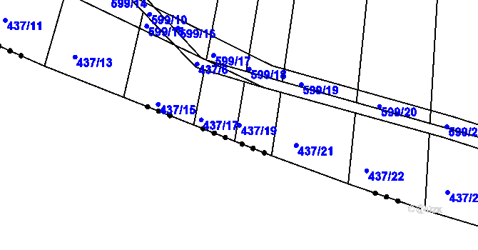 Parcela st. 437/19 v KÚ Lužice u Netolic, Katastrální mapa