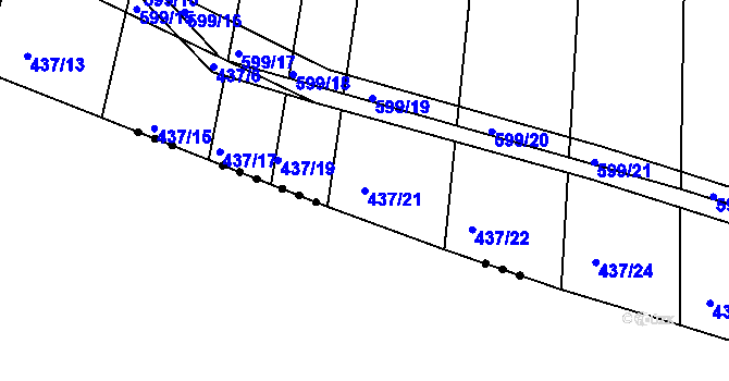 Parcela st. 437/21 v KÚ Lužice u Netolic, Katastrální mapa