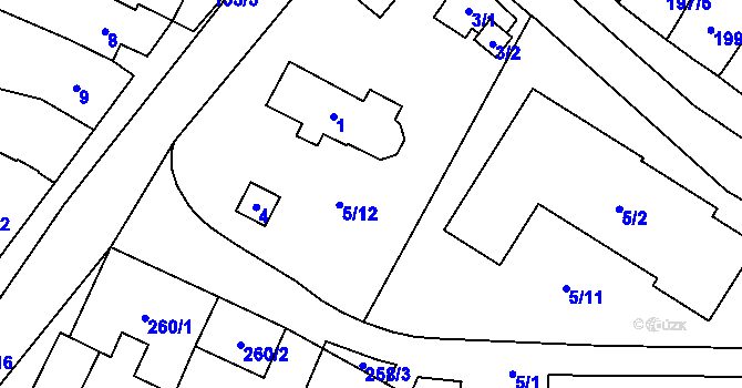 Parcela st. 5/1 v KÚ Chvalovice, Katastrální mapa