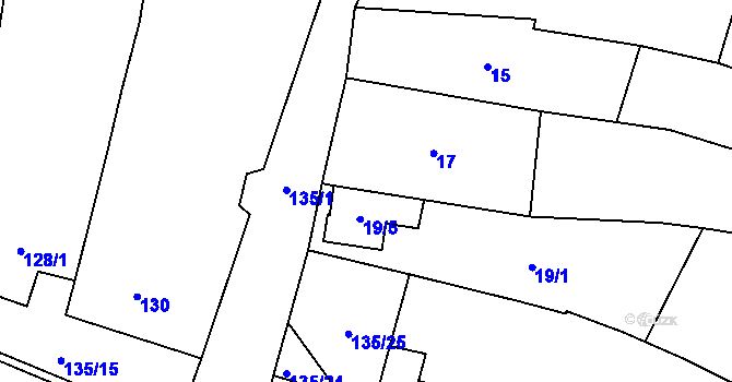 Parcela st. 18 v KÚ Chvalovice, Katastrální mapa