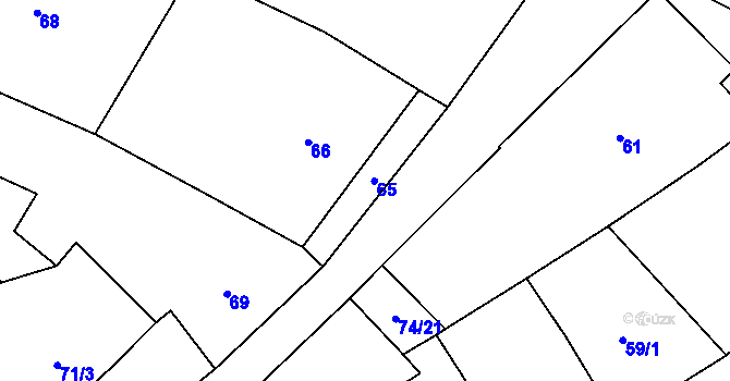 Parcela st. 65 v KÚ Chvalovice, Katastrální mapa