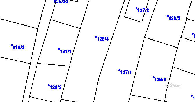 Parcela st. 125 v KÚ Chvalovice, Katastrální mapa