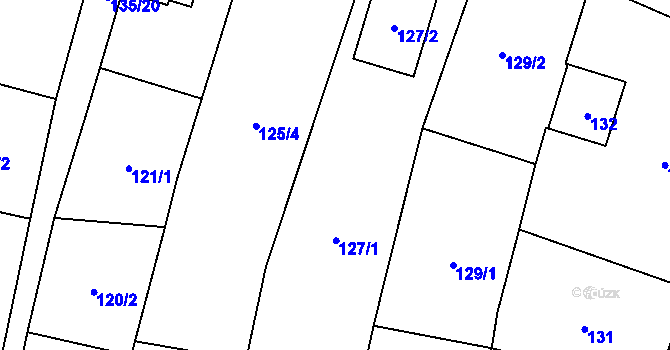 Parcela st. 127 v KÚ Chvalovice, Katastrální mapa