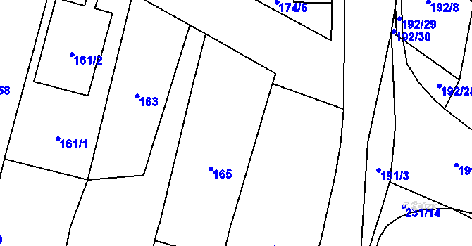 Parcela st. 166 v KÚ Chvalovice, Katastrální mapa