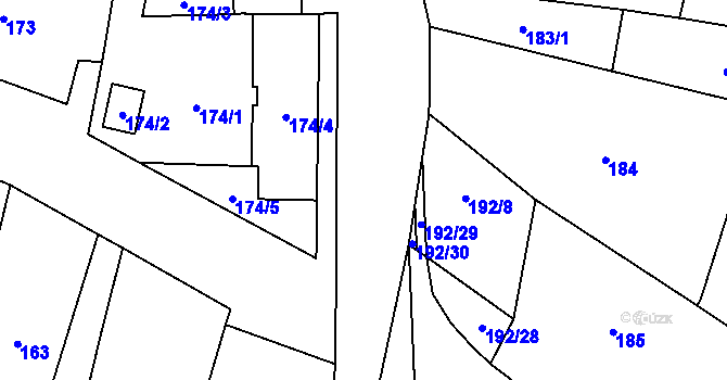 Parcela st. 178 v KÚ Chvalovice, Katastrální mapa