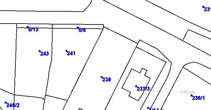 Parcela st. 239 v KÚ Chvalovice, Katastrální mapa