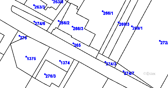 Parcela st. 274/3 v KÚ Chvalovice, Katastrální mapa