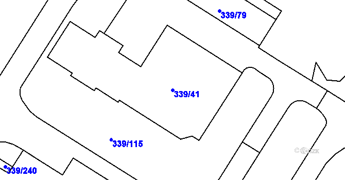 Parcela st. 339/41 v KÚ Chvalovice, Katastrální mapa