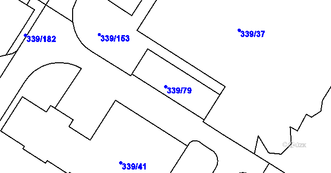 Parcela st. 339/79 v KÚ Chvalovice, Katastrální mapa