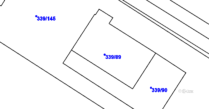 Parcela st. 339/89 v KÚ Chvalovice, Katastrální mapa