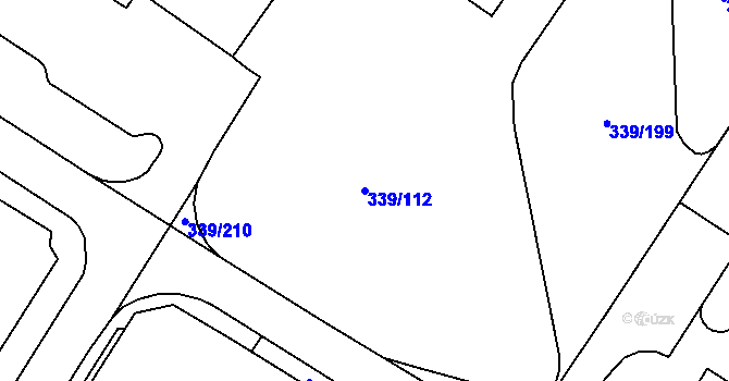 Parcela st. 339/112 v KÚ Chvalovice, Katastrální mapa