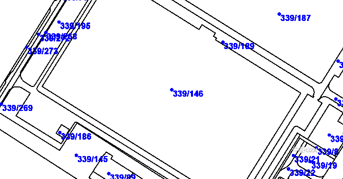 Parcela st. 339/146 v KÚ Chvalovice, Katastrální mapa