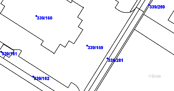 Parcela st. 339/159 v KÚ Chvalovice, Katastrální mapa