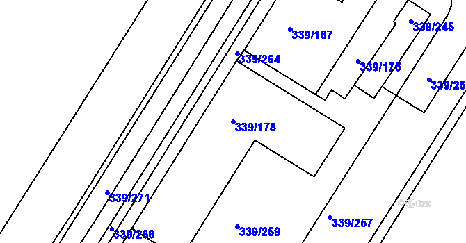 Parcela st. 339/178 v KÚ Chvalovice, Katastrální mapa