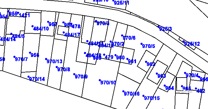 Parcela st. 479 v KÚ Chvalovice, Katastrální mapa