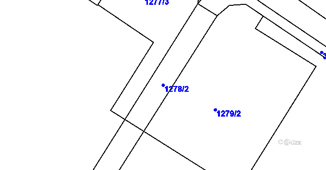 Parcela st. 1278/2 v KÚ Chvalovice, Katastrální mapa