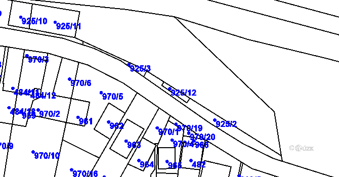Parcela st. 925/12 v KÚ Chvalovice, Katastrální mapa