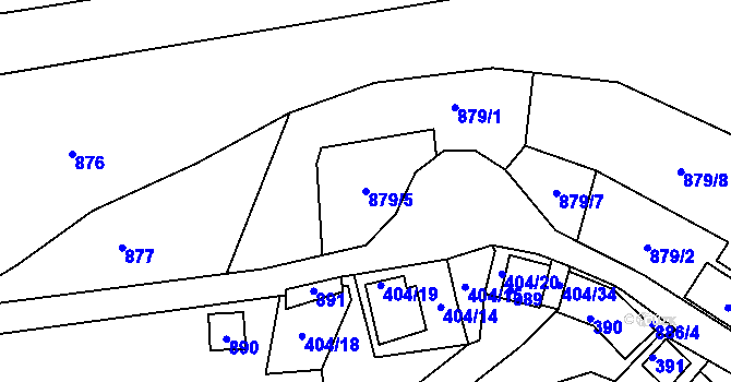 Parcela st. 879/5 v KÚ Chvalovice, Katastrální mapa