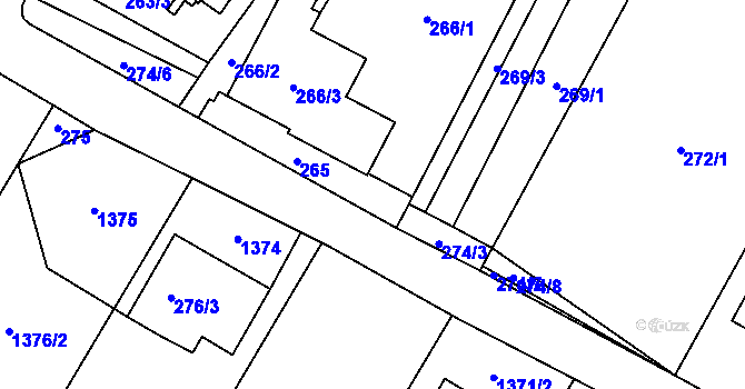 Parcela st. 274/4 v KÚ Chvalovice, Katastrální mapa