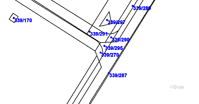 Parcela st. 339/270 v KÚ Chvalovice, Katastrální mapa