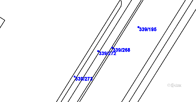 Parcela st. 339/272 v KÚ Chvalovice, Katastrální mapa