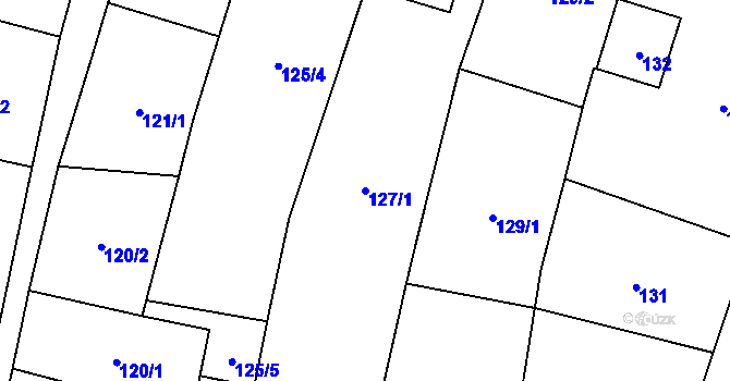 Parcela st. 127/1 v KÚ Chvalovice, Katastrální mapa