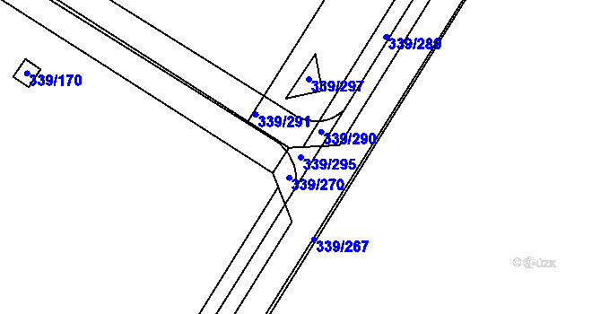 Parcela st. 339/295 v KÚ Chvalovice, Katastrální mapa