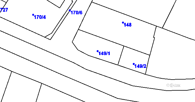 Parcela st. 149/1 v KÚ Chvalovice, Katastrální mapa