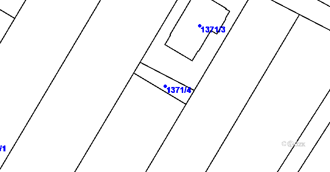 Parcela st. 1371/4 v KÚ Chvalovice, Katastrální mapa