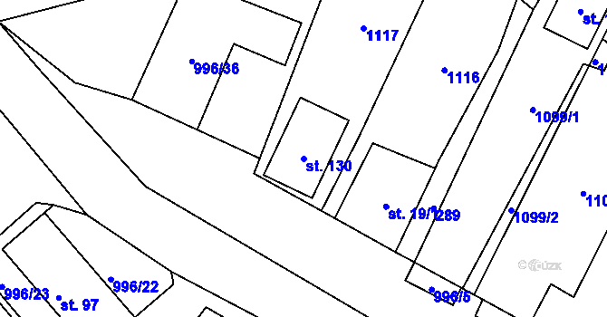 Parcela st. 130 v KÚ Borová u Chvalšin, Katastrální mapa