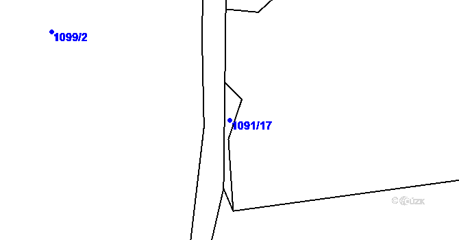Parcela st. 1091/17 v KÚ Chvalšiny, Katastrální mapa