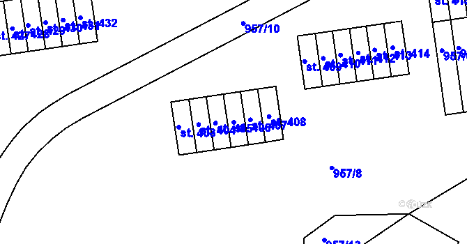 Parcela st. 406 v KÚ Chvalšiny, Katastrální mapa