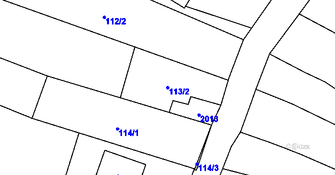 Parcela st. 113/2 v KÚ Chvalšiny, Katastrální mapa