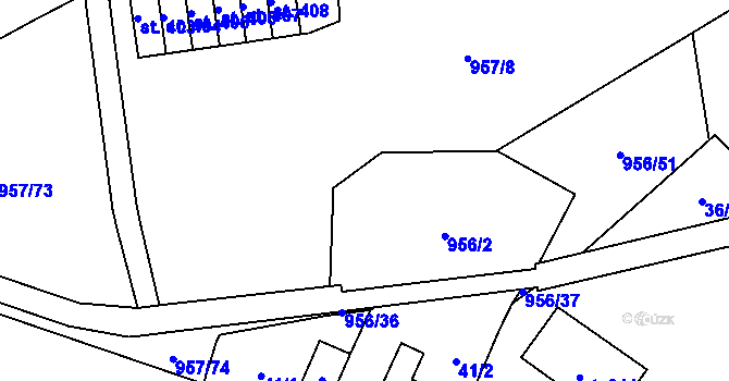 Parcela st. 957/13 v KÚ Chvalšiny, Katastrální mapa