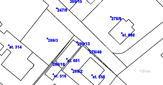Parcela st. 276/48 v KÚ Chvalšiny, Katastrální mapa