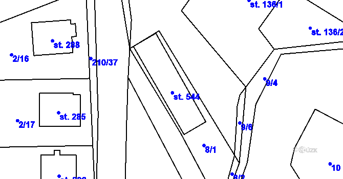 Parcela st. 6 v KÚ Chvatěruby, Katastrální mapa