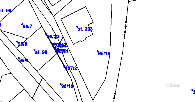 Parcela st. 96/19 v KÚ Chvatěruby, Katastrální mapa