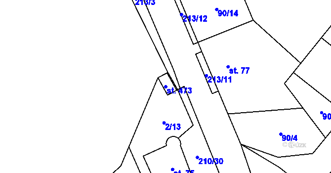 Parcela st. 473 v KÚ Chvatěruby, Katastrální mapa