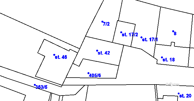 Parcela st. 42 v KÚ Zlončice, Katastrální mapa