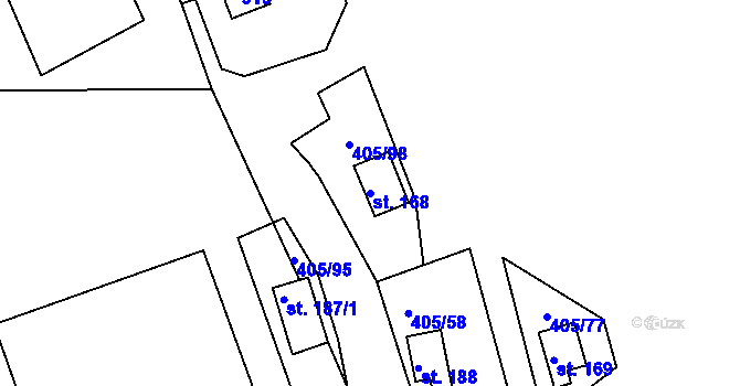 Parcela st. 168 v KÚ Zlončice, Katastrální mapa