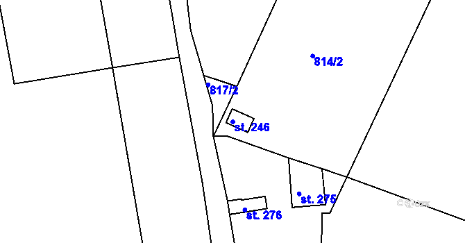 Parcela st. 246 v KÚ Zlončice, Katastrální mapa