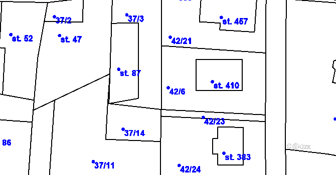 Parcela st. 42/6 v KÚ Zlončice, Katastrální mapa