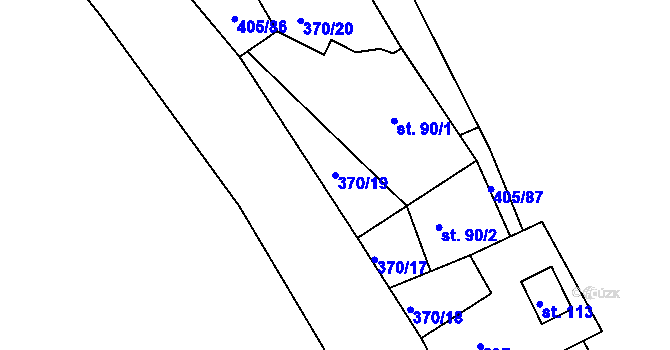 Parcela st. 370/19 v KÚ Zlončice, Katastrální mapa