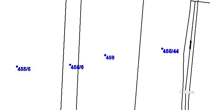 Parcela st. 459 v KÚ Zlončice, Katastrální mapa