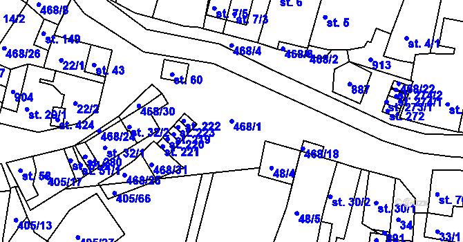 Parcela st. 468/1 v KÚ Zlončice, Katastrální mapa