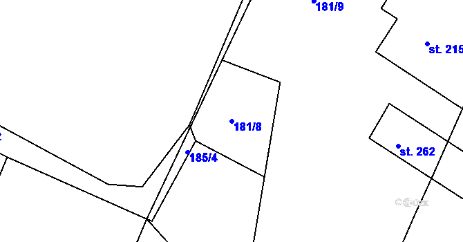 Parcela st. 181/8 v KÚ Zlončice, Katastrální mapa